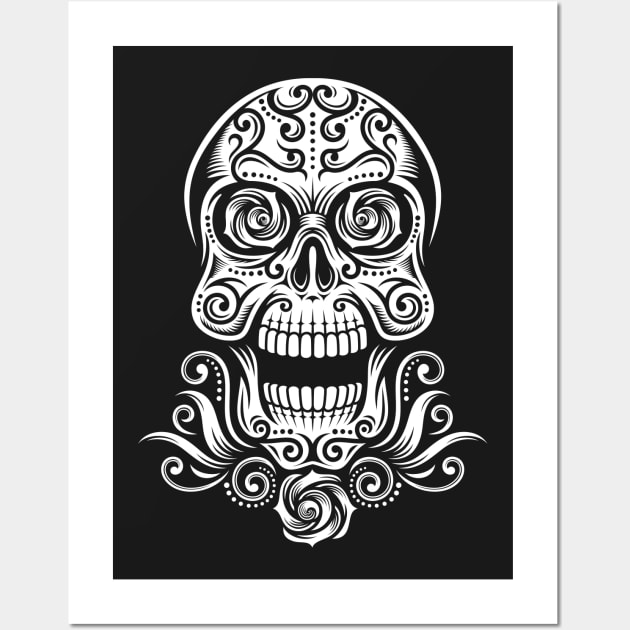 Skull Tattoo Wall Art by CryptoTextile